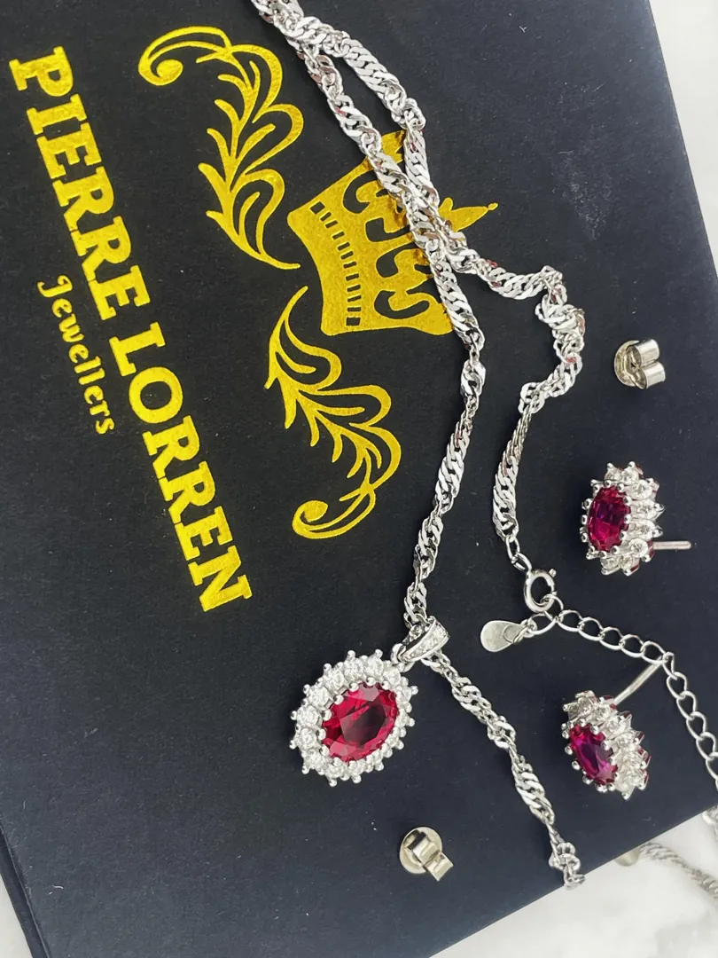 Certified Ruby Necklace Pendant Fine Jewelry Diamond Necklace 40th Ruby Anniversary Gift for Wife Birthday 40 Years Handmade - Pierre Lorren