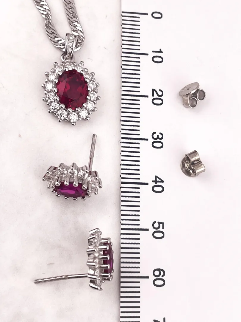Certified Ruby Necklace Pendant Fine Jewelry Diamond Necklace 40th Ruby Anniversary Gift for Wife Birthday 40 Years Handmade - Pierre Lorren