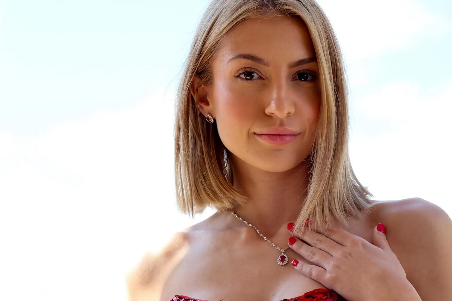 Princess Diana Natural Ruby Diamond Necklace Earrings Set – Ruby Bridal Wedding Jewelry, Ruby Fine Jewelry Gift Handmade