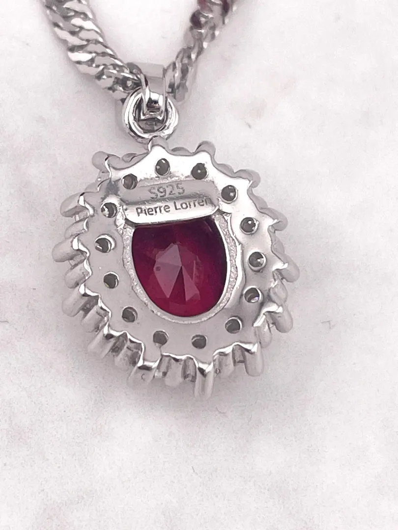 3.3ct Certified Natural Ruby Diamond Necklace, Ruby Diamond Pendant, Ruby Jewelry, 2ct Diamond Pendant, Designer Jewelry, 18k Gold Handmade.