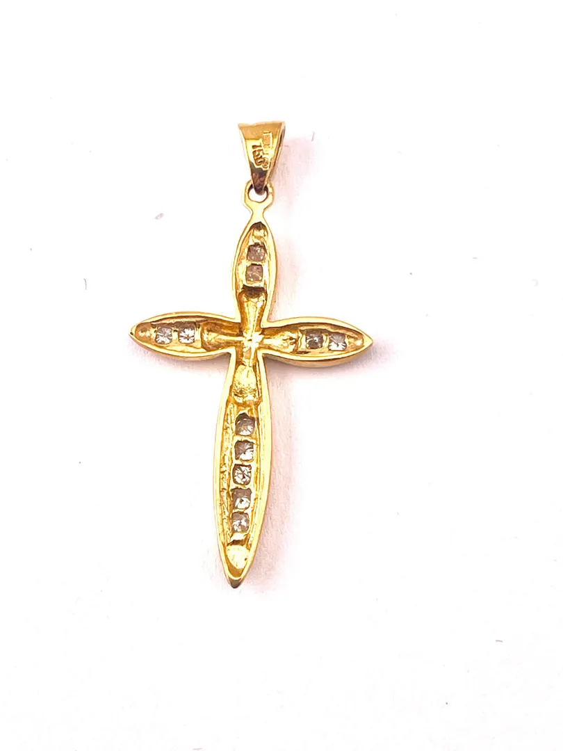 Natural Diamond Cross Pendant Solid 18k Gold Diamond Cross Necklace Christian Father Gift Crucifix Cross for Men Cross for Son Graduation