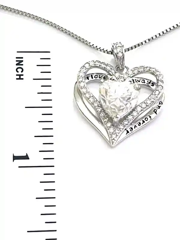 Heart-Shaped 2 carat DIAMOND Solitaire Pendant Heart Diamond Pendant Heart Shape Diamond Necklace Anniversary gift for her Bday Fine Jewelry 