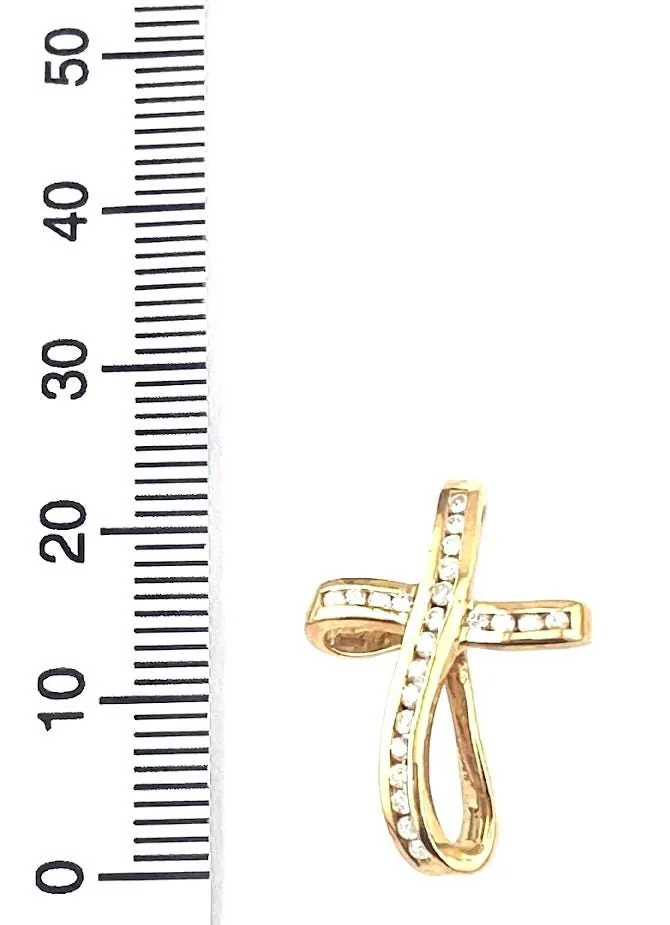 Solid 18k gold cross pendant featuring natural diamonds. This diamond cross necklace makes a perfect Christian Mother's Day gift, ideal for moms and women.