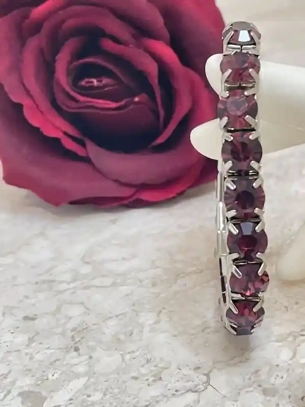 Silver Amethyst Bracelet Tennis Bracelet Gemstone Bracelet Amethyst Jewelry June Birthstone Bracelet Dainty Bracelet Amethyst Gift for her 