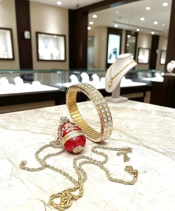 1980 One of a Kind Faberge Egg Ring Holder Faberge Style Egg - Faberge Pendant Necklace Set 18th Birthday Anniversary Gift Faberge Love Rose