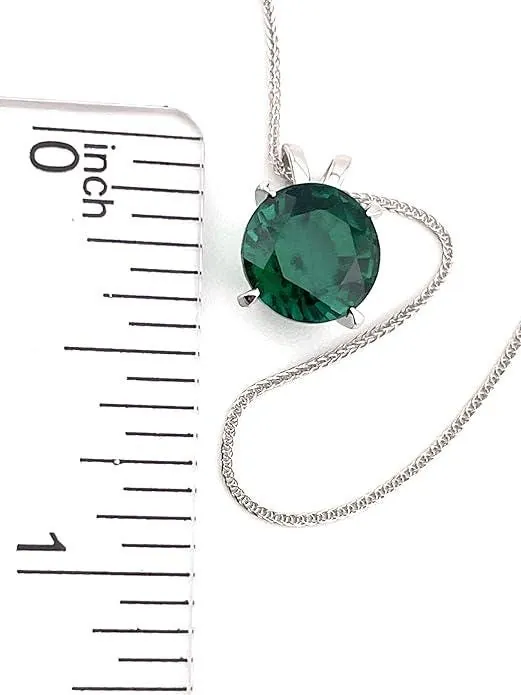 Solid 18k Gold White Gold Natural Emerald Pendant Green Emerald Necklace Fine Jewelry May Birthstone GRC Certified Pendant Necklace 2 Carat
