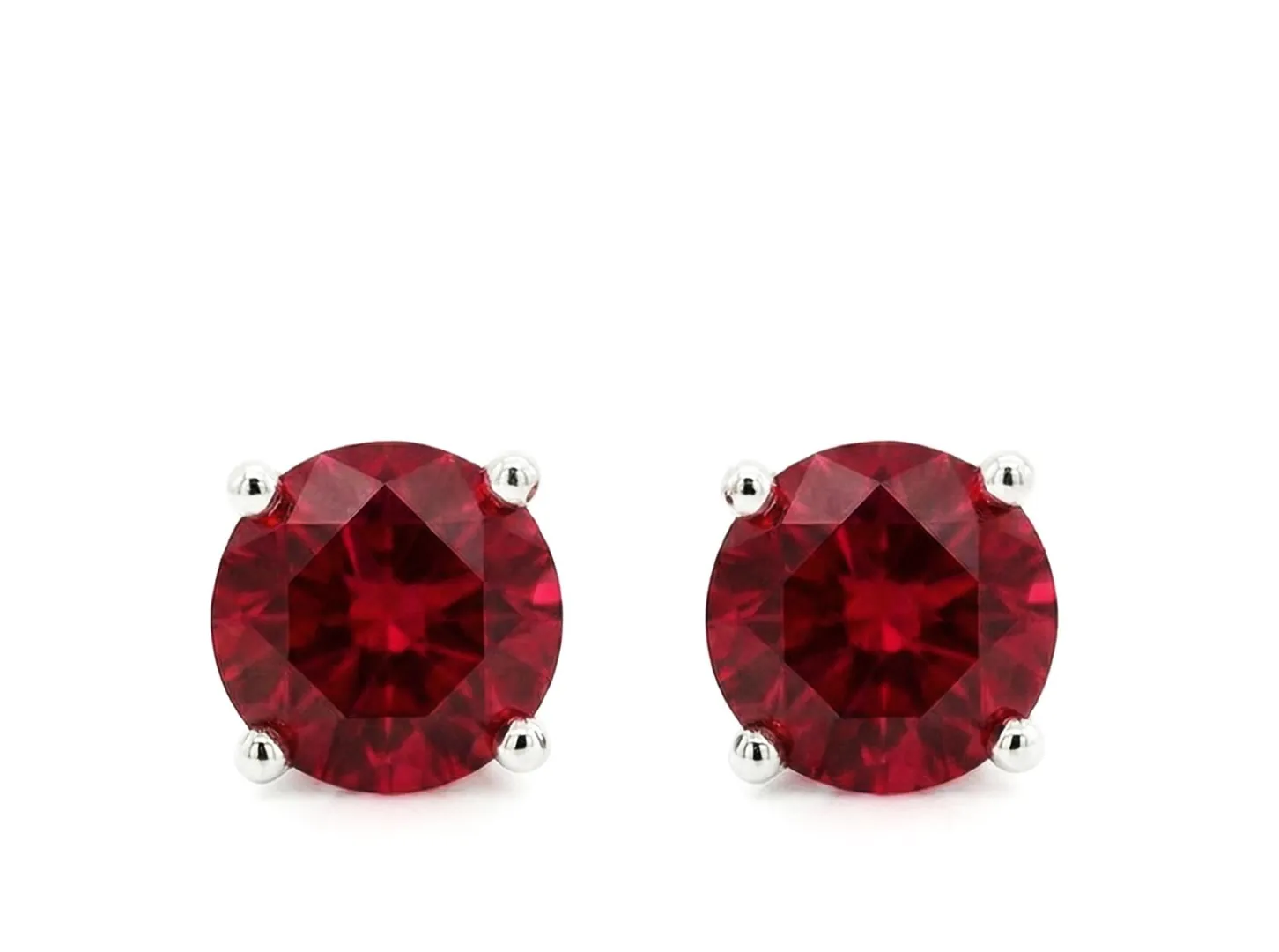 2ct Genuine Ruby Stud Earrings - Ruby Solitaire Gemstone Earrings - Handmade Ruby Earrings - Ruby Jewelry - 18kt Gold Silver Pierre Lorren