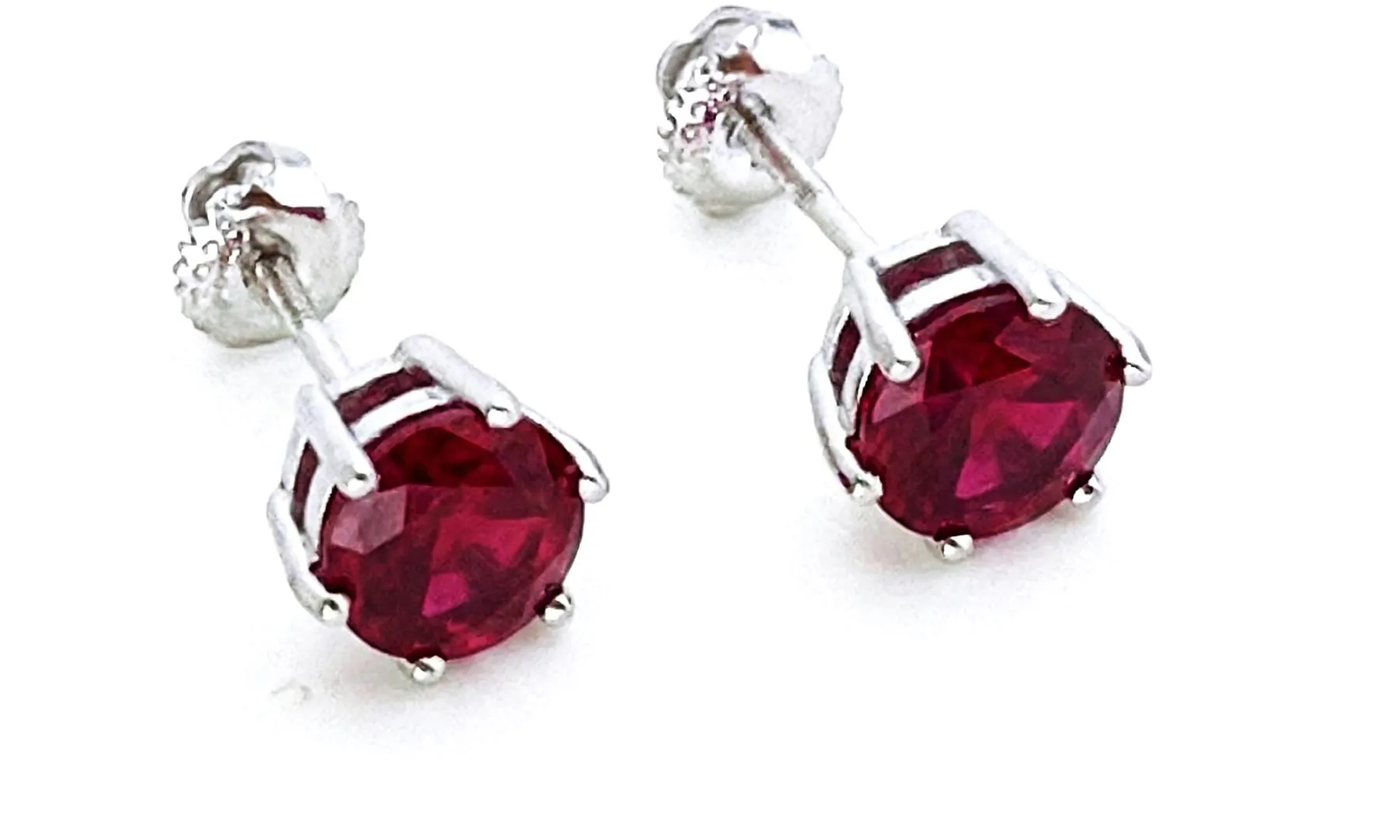 2ct Genuine Ruby Stud Earrings - Ruby Solitaire Gemstone Earrings - Handmade Ruby Earrings - Ruby Jewelry - 18kt Gold Silver Pierre Lorren
