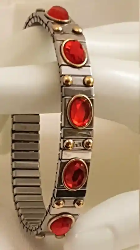 Valentine Bangle Bracelet RUBY Silver Bracelet Jewelry Gift Wife Mum Bridal July Birthstone/ New Mom Present SWAROVSKI Jewelry Gem HANDMADE 