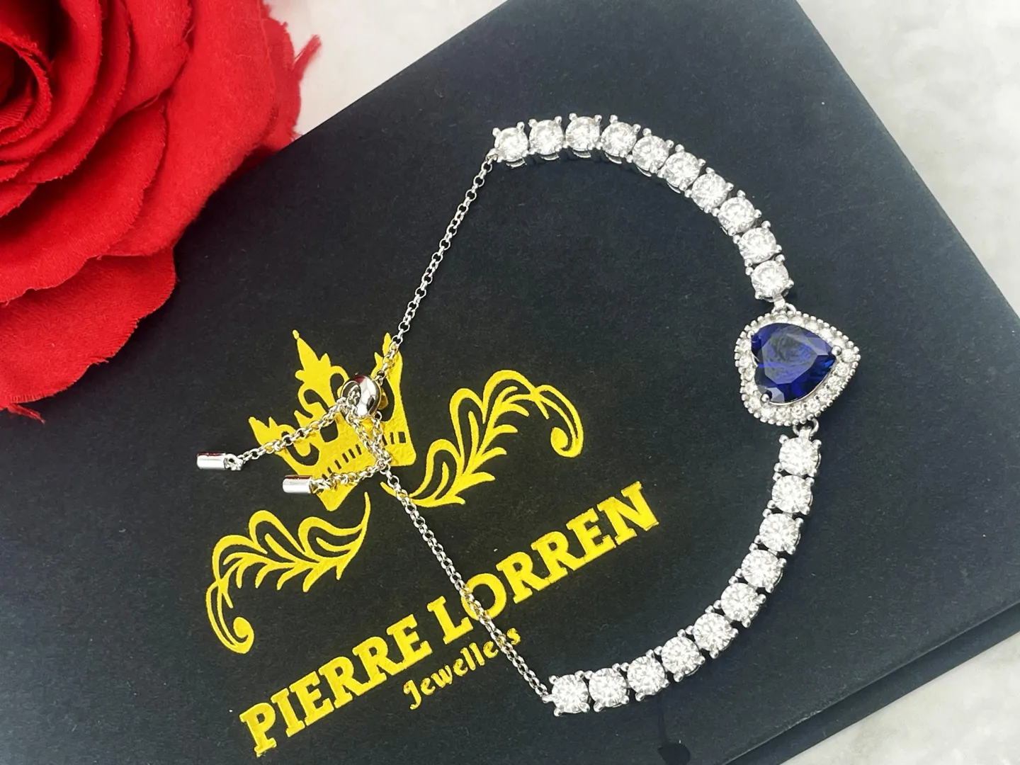 4.5ctw CERTIFIED Natural Sapphire Heart Bracelet Sapphire Heart-cut Sapphire Diamond Bracelet Fine Jewelry 45th Anniversary Gift Handmade