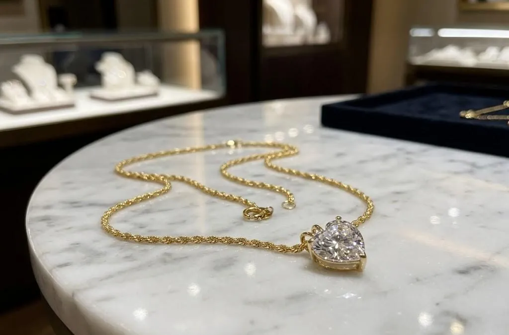 1.5ctw Diamond Pendant, Heart Necklace Pendant, Diamond Heart, Heart Diamond, Gift for Her, 18k Gold Heart Necklace, Wedding Anniversary, 18kt