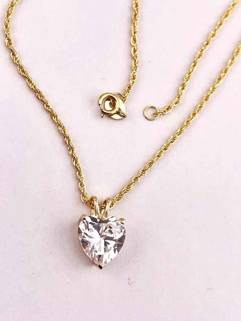 1.5ctw Diamond Pendant, Heart Necklace Pendant, Diamond Heart, Heart Diamond, Gift for Her, 18k Gold Heart Necklace, Wedding Anniversary, 18kt