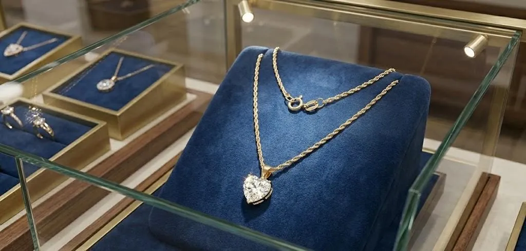 1.5 ctw Diamond Heart Pendant Necklace SOLID 18k Yellow Gold Love Gift 18kt Solitaire Diamond Necklace Heart Jewelry Rope Chain Handmade
