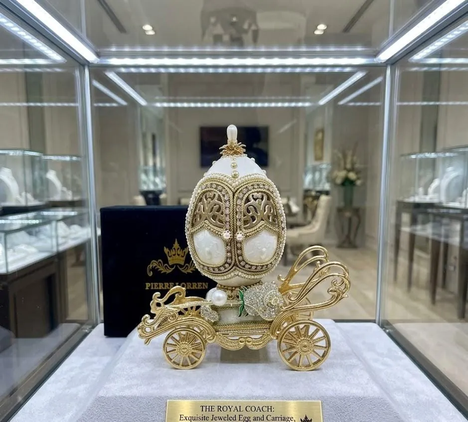 Antique 1986 Faberge Egg Music Box, 40th Anniversary gift for wife, 40th birthday, natural eggshell, pure gold decor, Swarovski - HANDMADE.