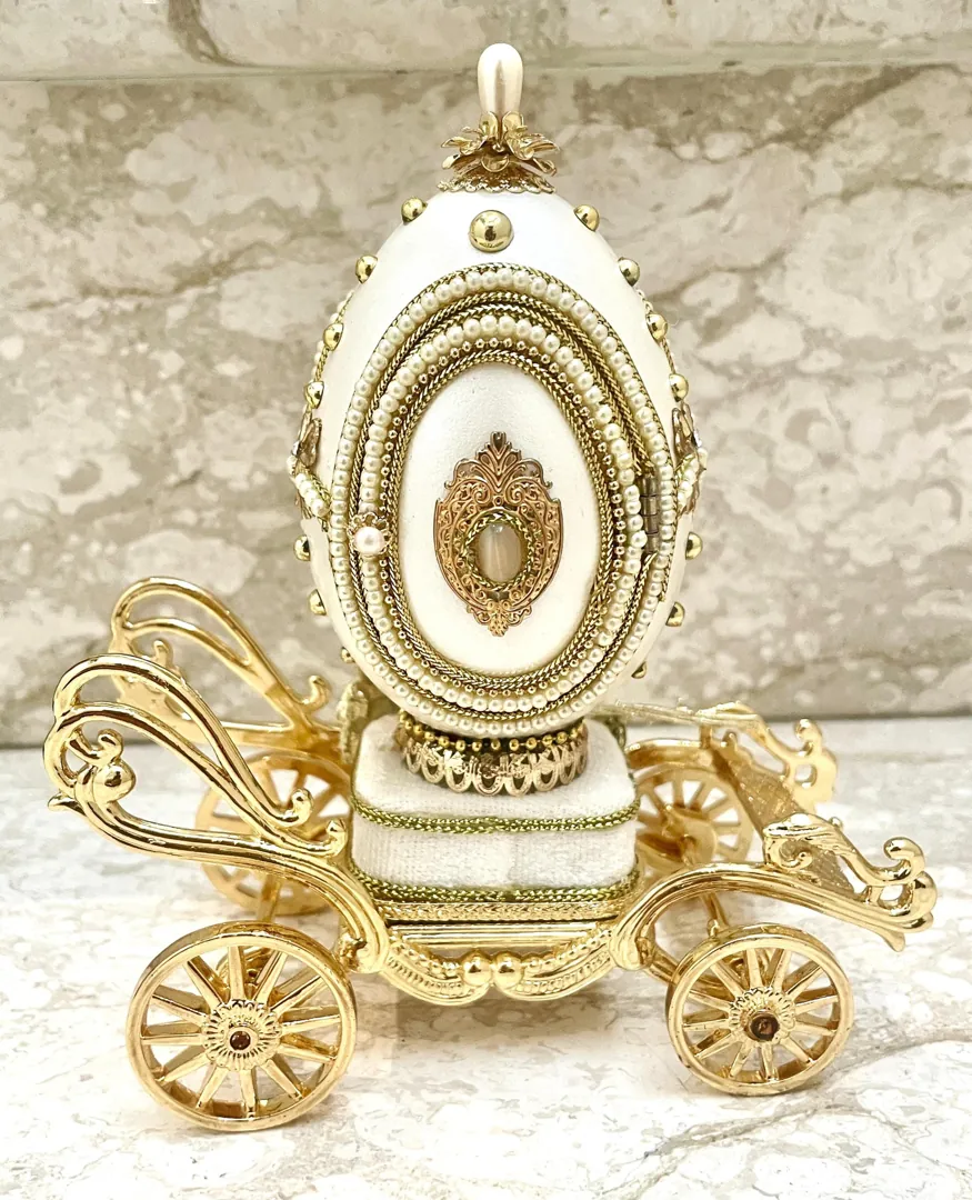 One Of A Kind 1986 Vintage Faberge Music Box Faberge Egg Box Natural Egg 40th Wedding Gifts for the Couple Bridal Shower Daughter In Law
