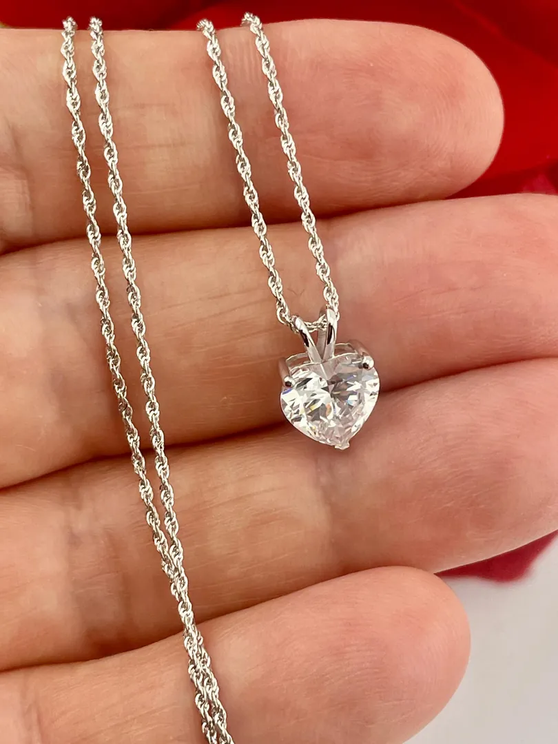1.5ctw Diamond Pendant, Heart Necklace Pendant, Diamond Heart, Heart Diamond, Gift for Her 18k Gold Heart Necklace Wedding Anniversary 18kt