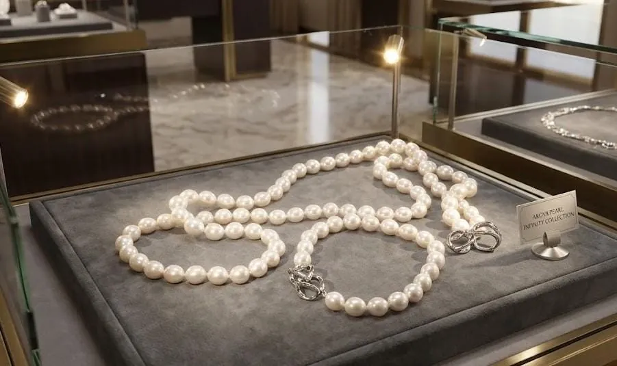 One of a Kind Natural Pearl Necklace Bracelet SET Fine Jewelry Silk Hand Knotted Pearls 36