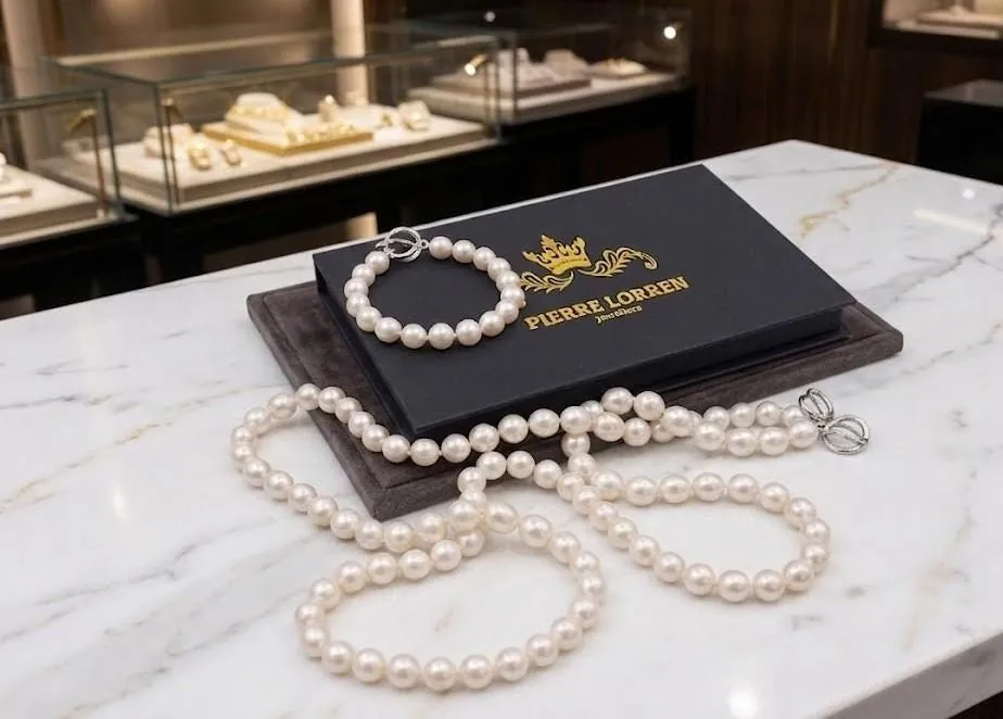 One of a Kind Natural Pearl Necklace Bracelet SET Fine Jewelry Silk Hand Knotted Pearls 36