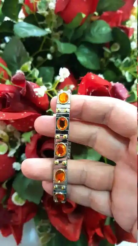 SWAROVSKI Crystal bracelet gift for her/ Orange CRYSTAL bracelet /Gemstone bracelet/Stacking Bracelets for women/Minimalist Jewelry Handmade 