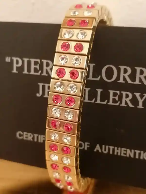 RUBY Gold Bracelet/24k GOLD Stretch Swarovski RUBY bracelet for women/July Birthstone Jewelry Gifts for her/Gift for mom/Wedding Bridal Gift 