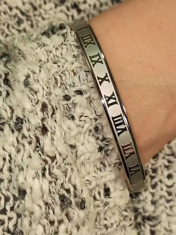 Roman Numeral Bracelet SILVER Jewelry Bangle/Roman Numeral Bracelet/Anniversary Gift for Her/Roman Number Bracelet Jewelry/Graduation Gift 