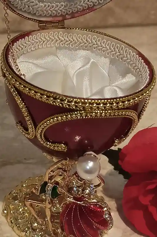 FABERGE-Style Egg Music Box,Unique mom gift,Couples gift,Engagement gift for fiance,Housewarming gift,Unique gift for wife,1st wedding gift idea 
