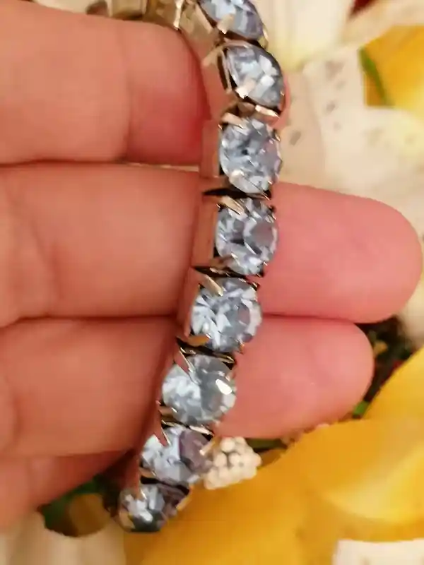 18k White GOLD 79.2ct SWAROVSKI Blue Topaz Bracelet/8mm Tennis Bracelet for women/Jewelry Gift for Her/Large Tennis Bracelet/Sister bracelet 