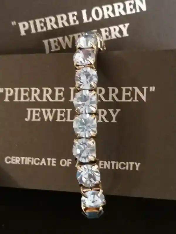 18k White GOLD 79.2ct SWAROVSKI Blue Topaz Bracelet/8mm Tennis Bracelet for women/Jewelry Gift for Her/Large Tennis Bracelet/Sister bracelet 