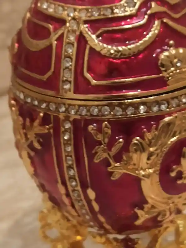 Easter day presents for Son Men Easter gift Daddy Brother Lion Ornament FABERGE egg Trinket 24k GOLD 4CT Swarovski DIAMOND & Silver Bracelet 