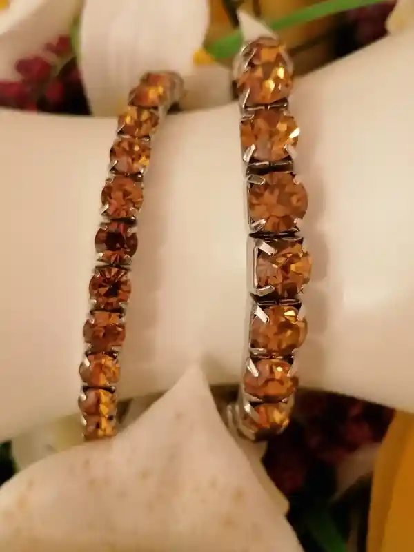 Topaz Tennis Bracelet/Brown Topaz Tennis Bracelet November Birthstone Jewelry/ Austrian Crystal Bracelet/Mnimalist Bracelets for women Gold 