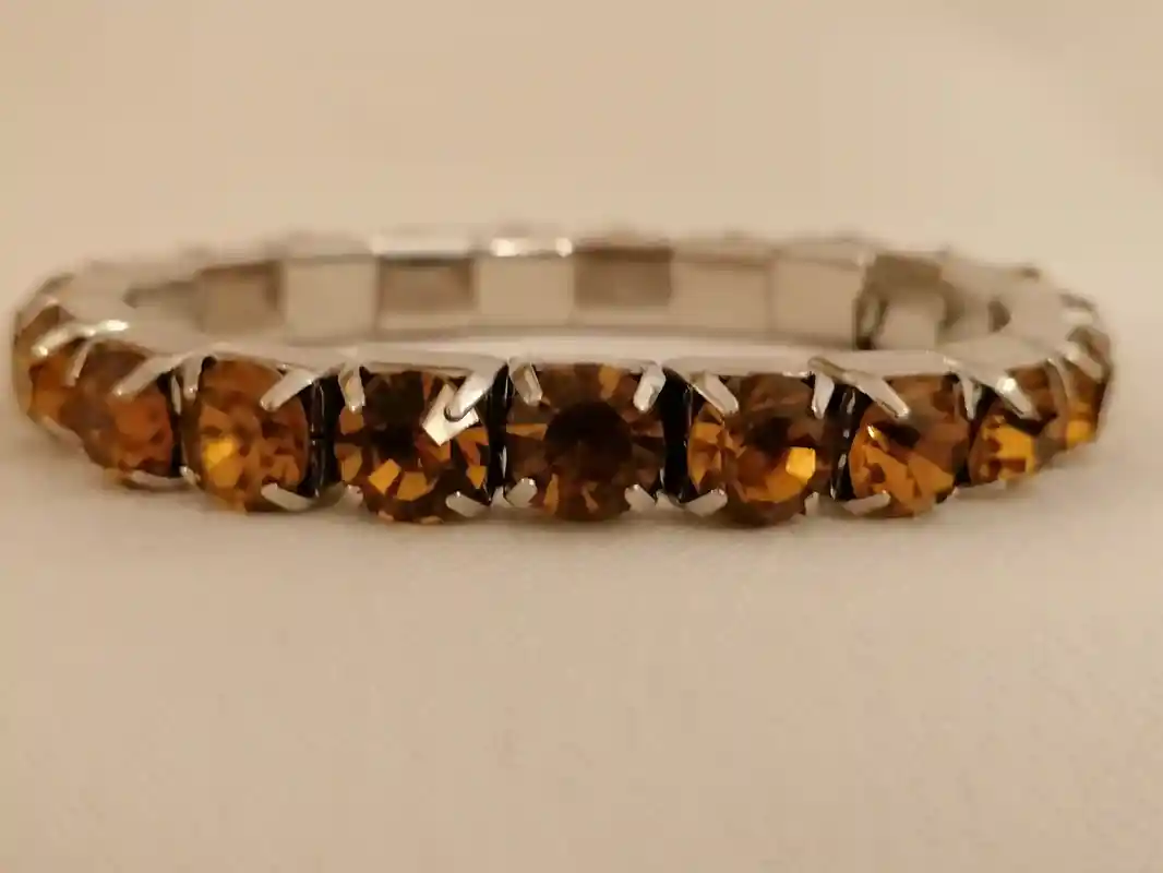 Topaz Tennis Bracelet/Brown Topaz Tennis Bracelet November Birthstone Jewelry/ Austrian Crystal Bracelet/Mnimalist Bracelets for women Gold 