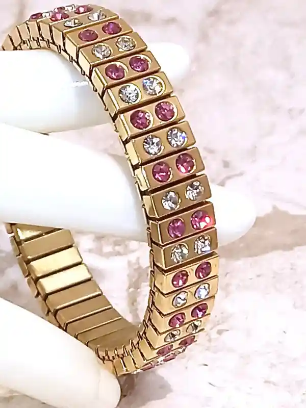 24k, October Birthstone, Pink Tourmaline Bracelet, Gemstone Bracelet, Tourmaline Jewelry, Birthstone Bracelet, Dainty bracelet, Gift for her 