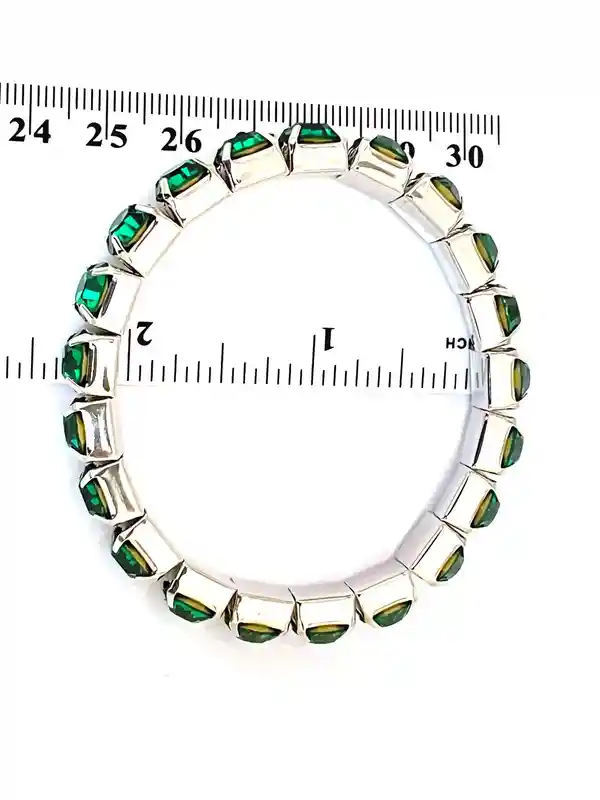 Emerald Bracelet Tennis Bracelet Emerald Jewelry May Birthstone Wedding Bracelet Gift for Her Handmade Bracelet Engagement Anniversary Gift 