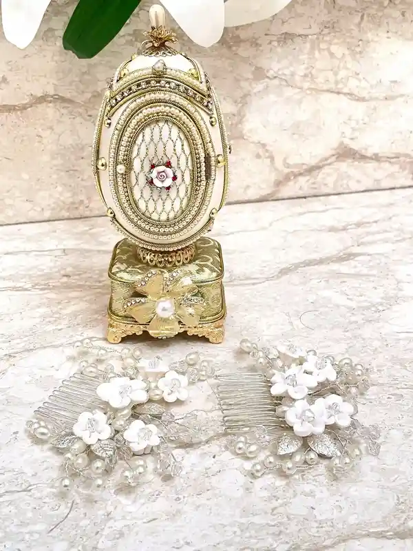 1988 One of a Kind REAL Faberge-Style Egg GOLD Faberge Egg Music Box Home Decor Faberge Style Egg 35th Birthday Anniversary Faberge Egg Ornament 