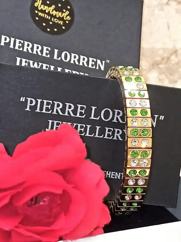 24k GOLD Peridot Bracelet Birthday Gift August Birthstone HANDMADE Jewellery Bracelet Gift for Women Bridesmaid Wedding Party Bracelet 2ct 