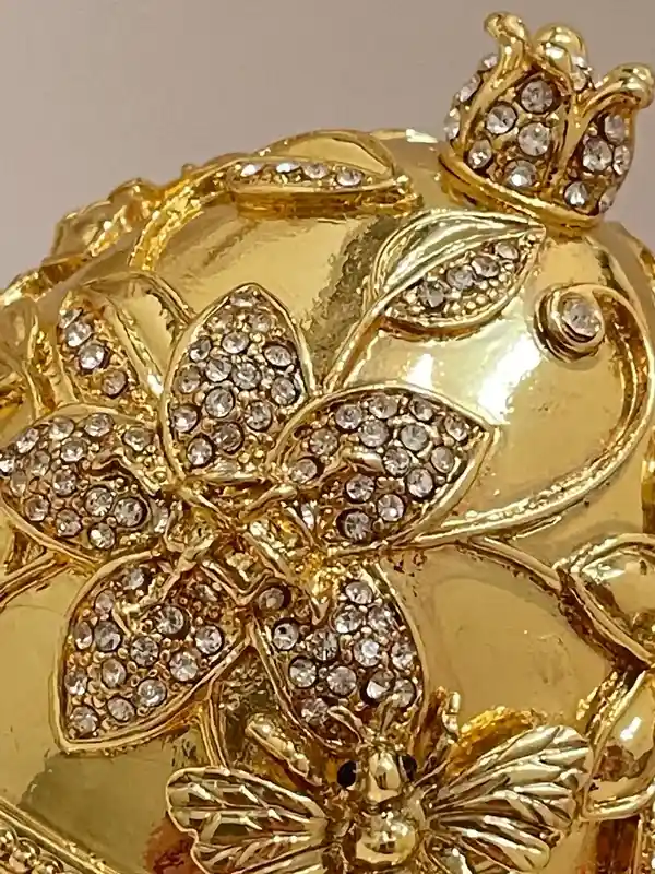Faberge-Style Egg Jewelry Ring Proposal Box, Bridal Shower Gift for Bride toBe, Handmade Faberge style Egg, 400 Crystal Handset 24k Faberge Egg 