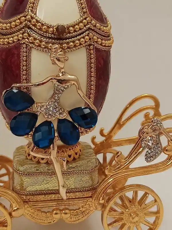 Precious Moments Proposal Ring box Cinderella 24k GOLD Carriage ONE Only FABERGE Music Unique Gift for Bride Fiance Daughter Bride Wedding 