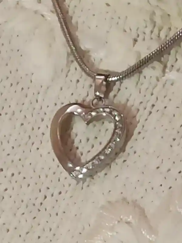 HEART Necklace Pendant Set SILVER bracelet Gift for her SWAROVSKI Crystal Jewelry Ladies Heart Charm Pendant Bangle Jewellery for Women Wife 