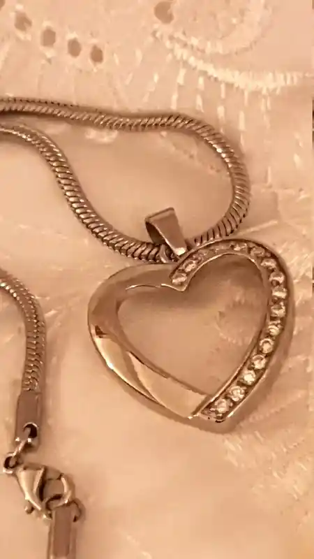 HEART Necklace Pendant Set SILVER bracelet Gift for her SWAROVSKI Crystal Jewelry Ladies Heart Charm Pendant Bangle Jewellery for Women Wife 
