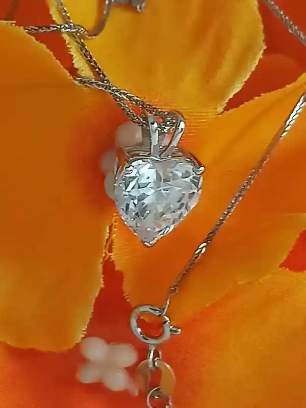 1.5ct Luxury Heart Shaped Diamond Pendant 18k SOLID White Gold Necklace gift ,Diamond HEART , Heart Diamond Necklace ,Diamond for Valentine 