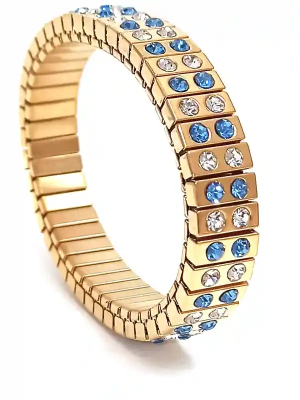 Blue TOPAZ Bracelet, Handmade, ARTISAN Jewelry, November Birthstone, 24K Gold, Bracelet, Minimalist, Blue Gemstone Bracelet, Gift for her 