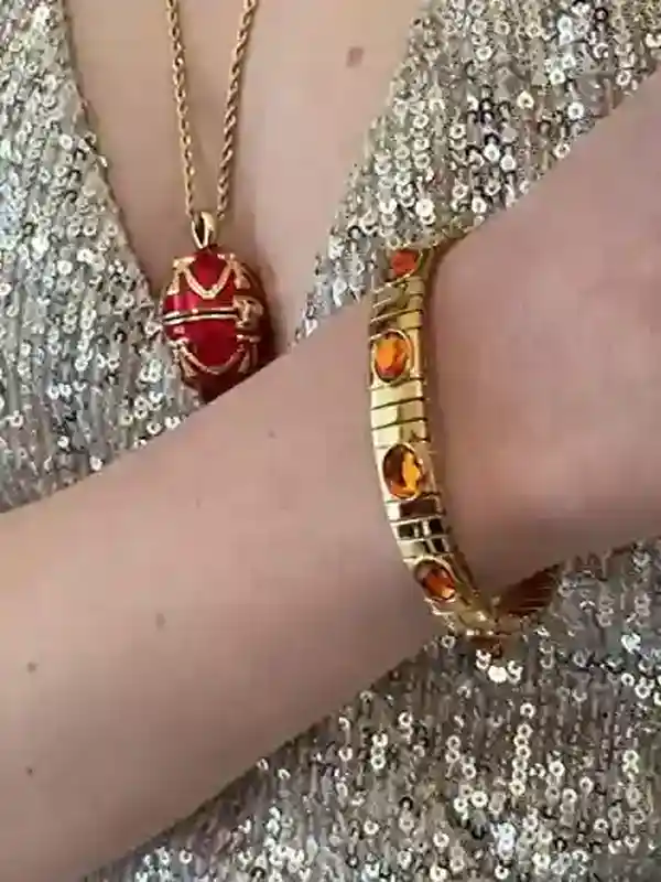 Handmade Red Faberge's Magnificent Lilies of the Valley Easter Egg Unique Photo frame Ornament Faberge Style Egg Austrian Crystal HANDSET 