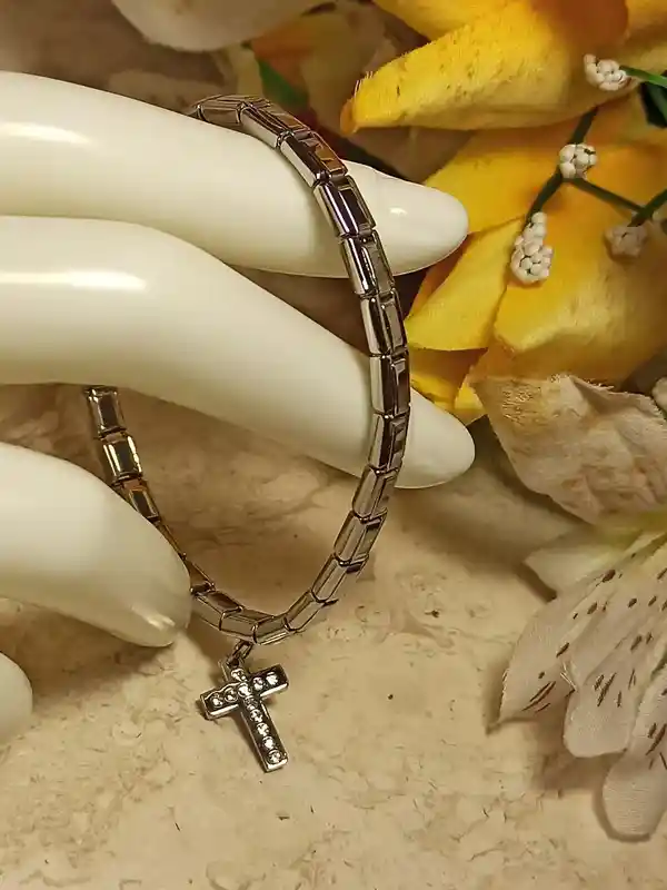 Unique Baptism Gift/Swarovski Diamond 0.33ct/First Communion Gift Girl/Confirmation Gift for Girls /Goddaughter Bracelet/Christian Bracelets 