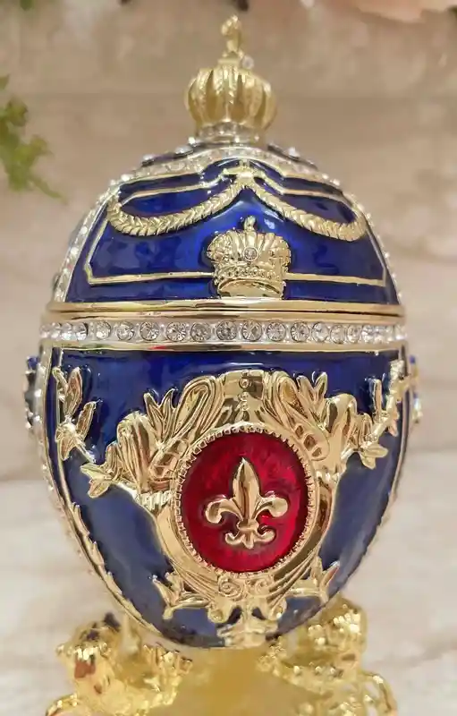 Something Blue Bridal Shower Fabrege Egg Decor Faberge egg 300 Swarovski Diamonds HANDSET 24KGOLD Faberge egg Couple Wedding gift Home decor 