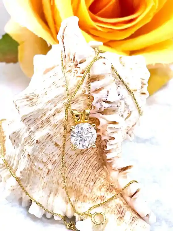 18K Luxury 2 carat REAL Diamond Pendant Necklace for women - SOLID 18k Gold Diamond Jewelry - GRA Certified Diamond Solitaire VVS1 D color 