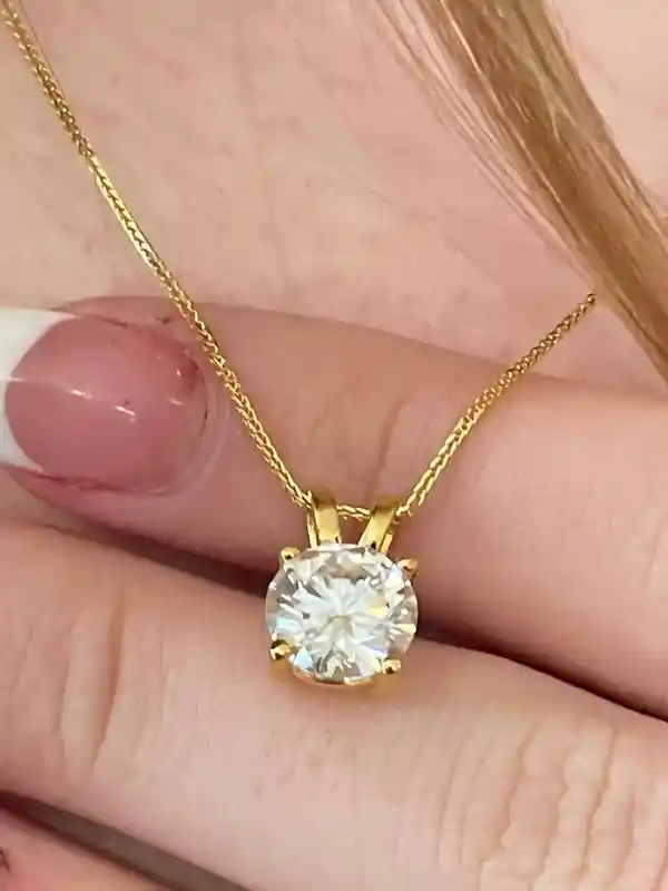 18K Luxury 2 carat REAL Diamond Pendant Necklace for women - SOLID 18k Gold Diamond Jewelry - GRA Certified Diamond Solitaire VVS1 D color 