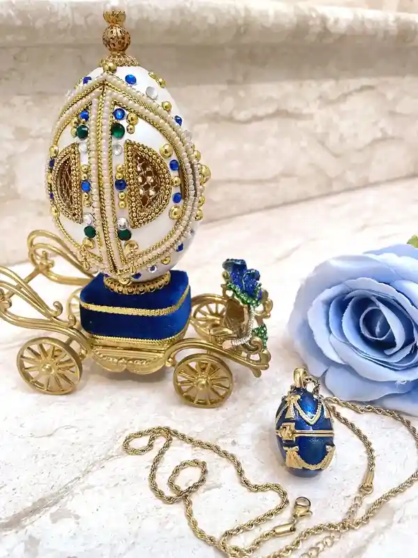 2002 REAL Faberge-Style Egg Art Musical Gifts - 21st Birthday Gift from Dad - 21 Anniversary gift - Wife gift ideas 21 year old gift her 24k GOLD 