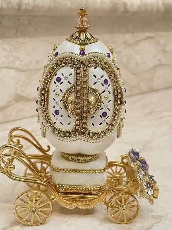 1993 Faberge-Style Egg Music Luxury Jewelry Box Engagement present Faberge Egg Ornament 30th Parents Anniversary Couple Wedding gift 30th Birthday 