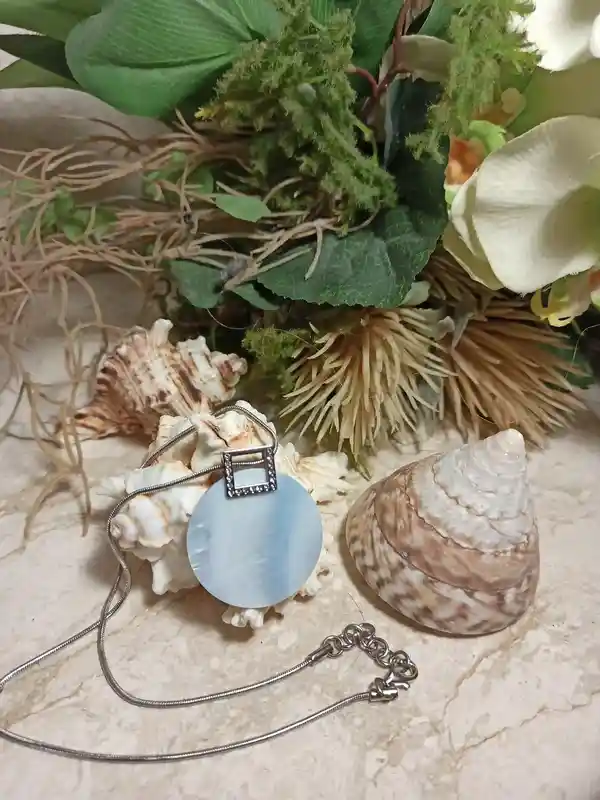 SILVER Blue Abalone Pearl Necklace Jewelry Pearl Pendant/Something Blue for Wedding Pearl Jewelry Mother of the bride Her gift Pearl Neckles 