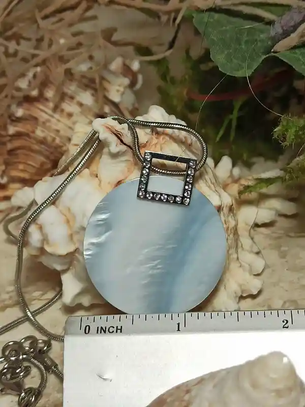 SILVER Blue Abalone Pearl Necklace Jewelry Pearl Pendant/Something Blue for Wedding Pearl Jewelry Mother of the bride Her gift Pearl Neckles 